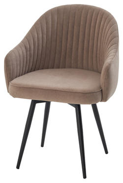 Стул ШЕЛЛ 360 град. поворот. B5 Капучино, велюр / черный каркас, М-City