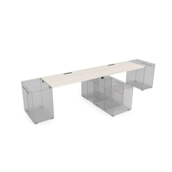 СЛДТ.979 Стол системы БЕНЧ линейный на 2 места, крепление к тумбам (2800*700*750)