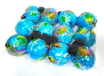 Мяч глобус на резинке 6см