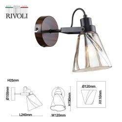 Бра светильник Rivoli Clarissa 5098-401 настенный 1 х Е14 40 Вт лофт - кантри | Лофт-Кантри