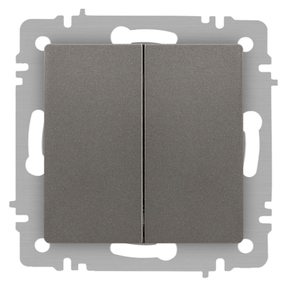 Выключатель Intro Accent 6-104-09 двойной, 10А-250В, IP20, СУ, AL/CU, титан | Intro