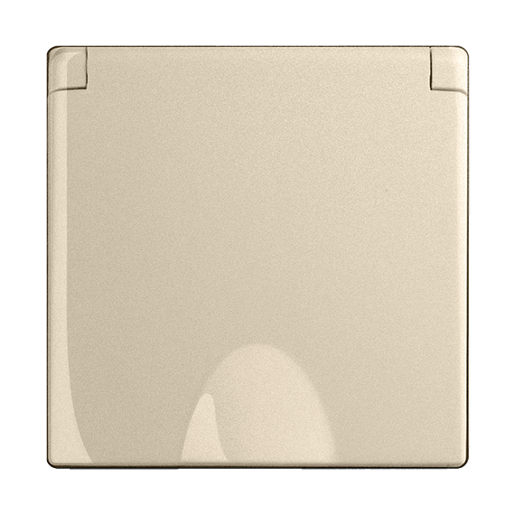 Розетка Werkel влагозащищенная с заземлением с защитой крышкой и шторками шампань W1171211 4690389157400