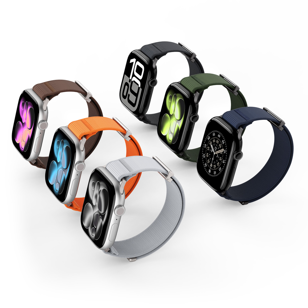 Ремешок синего цвета с магнитной фиксацией для смарт часов Apple Watch размером 42, 44, 45, 46, 49MM, серия Strap (YM Series) от Dux Ducis