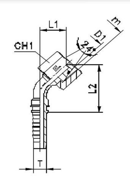 Фитинг DN 05 DKO-L (Г) 12x1.5 6 (45) CAST