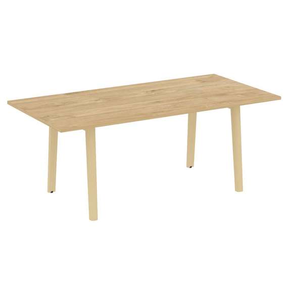 Onix Wood Direct Стол переговорный OW.PRG-19 Тиквуд Светлый/Дуб Светлый/Металл Белый 1980*980*750