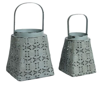 Подсвечник-фонарь "Ажур" малый 15x15x20см