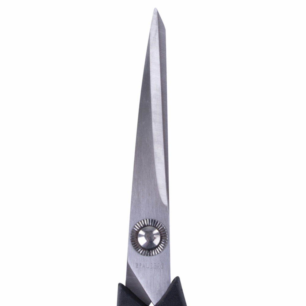 Ножницы BRAUBERG "Soft Grip" 190 мм черно-синие резиновые вставки 3-х сторонняя заточка (6 штук в упаковке)