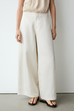 Massimo Dutti Свободные брюки бочкообразного кроя, экрю