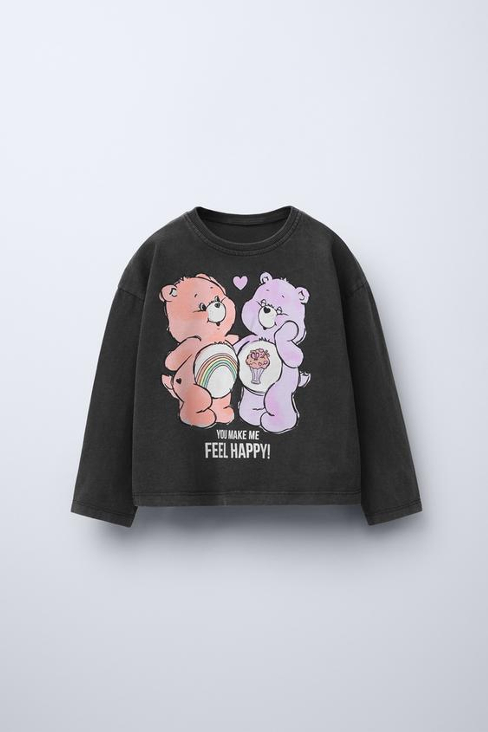 ZARA ЛОНГСЛИВ С ПРИНТОМ CARE BEARS™, ЧЕРНЫЙ