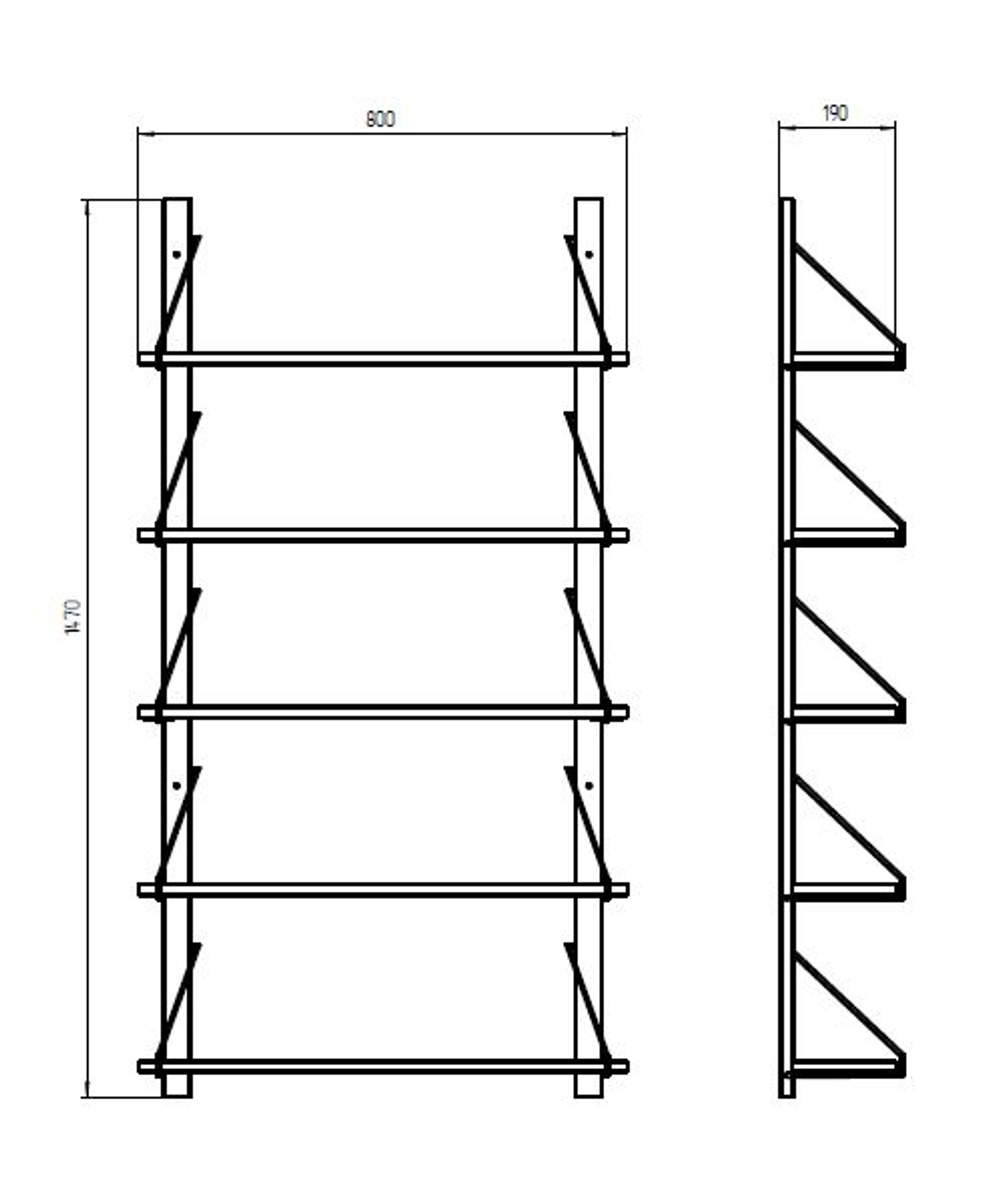 Полка настенная, 80х19х147, Алина, для ванной, стеллаж деревянный, MAKOSA