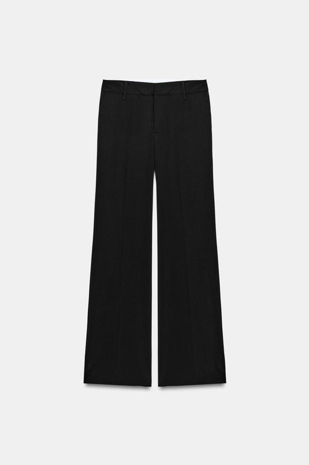 ZARA БРЮКИ ПРЯМОГО КРОЯ С НИЗКОЙ ПОСАДКОЙ, ЧЕРНЫЙ