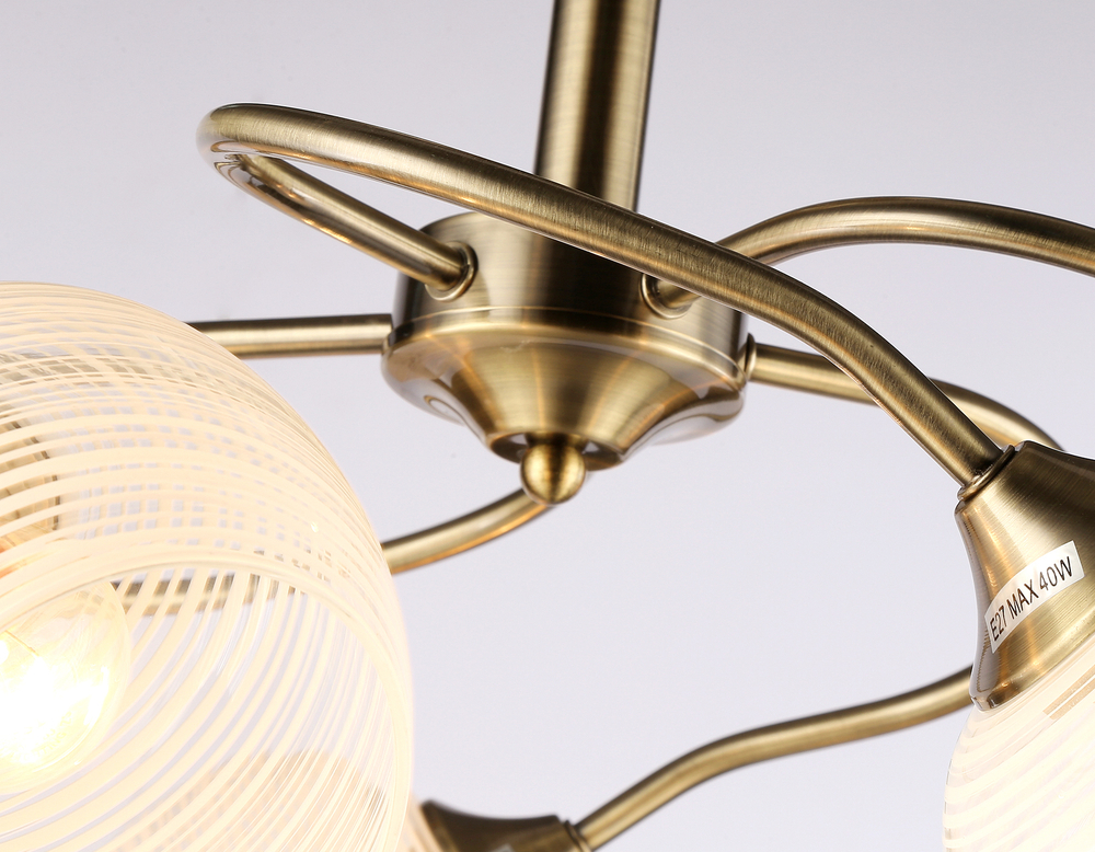 Подвесная люстра TR3199/5 SB/CL/FR бронза/прозрачный/белый матовый E27/5 max 40W D600*485