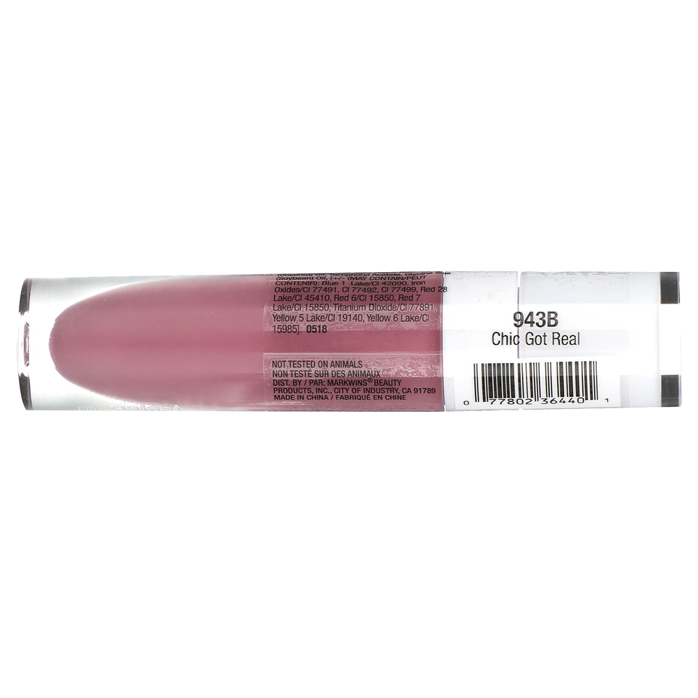 wet n wild, MegaLast, жидкая помада с эффектом сияния, оттенок 943B Chic Get Real, 5,7 г (0,2 унции)