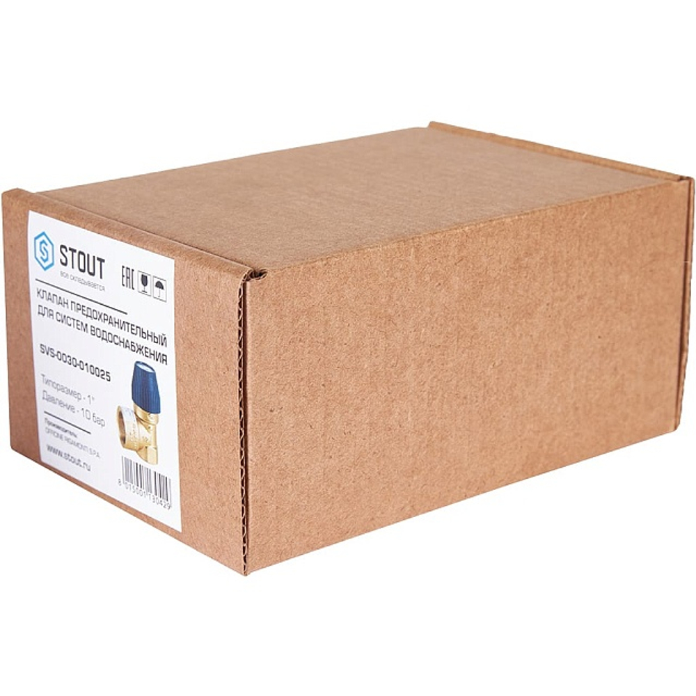 Клапан предохранительный STOUT - 1", сброс 1"1/4 (ВР/ВР, Рн 10 бар)