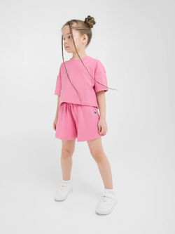 Костюм футболка и юбка-шорты "Розовый"