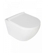 Унита з подвесной Agger ATI09150L+APB200 безободковый, с инсталляцией, смыв торнадо, с крышкой микролифт, белый глянцевый/кнопка хром глянцевый