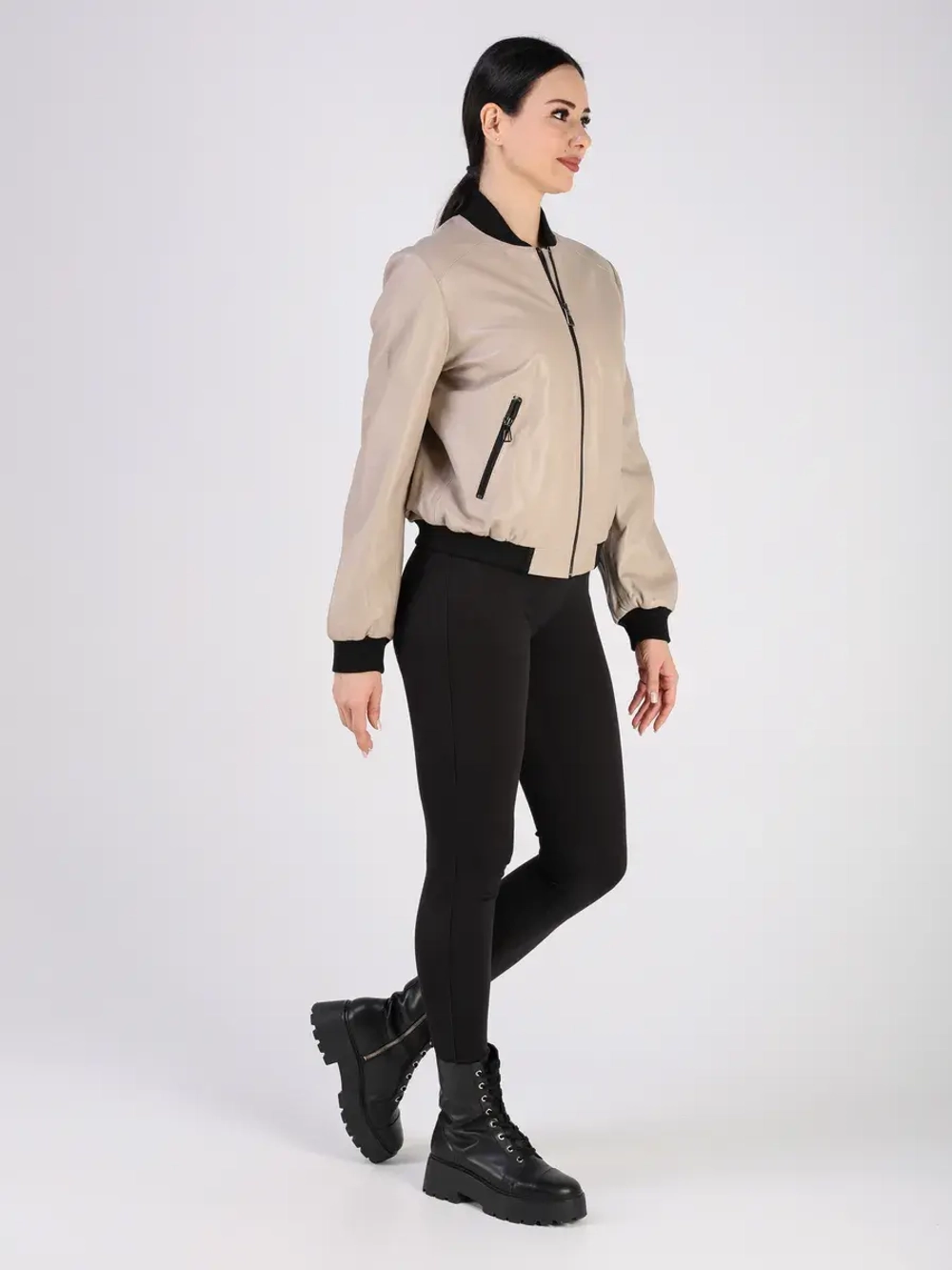 Кожаная куртка демисезонная Турция бомбер