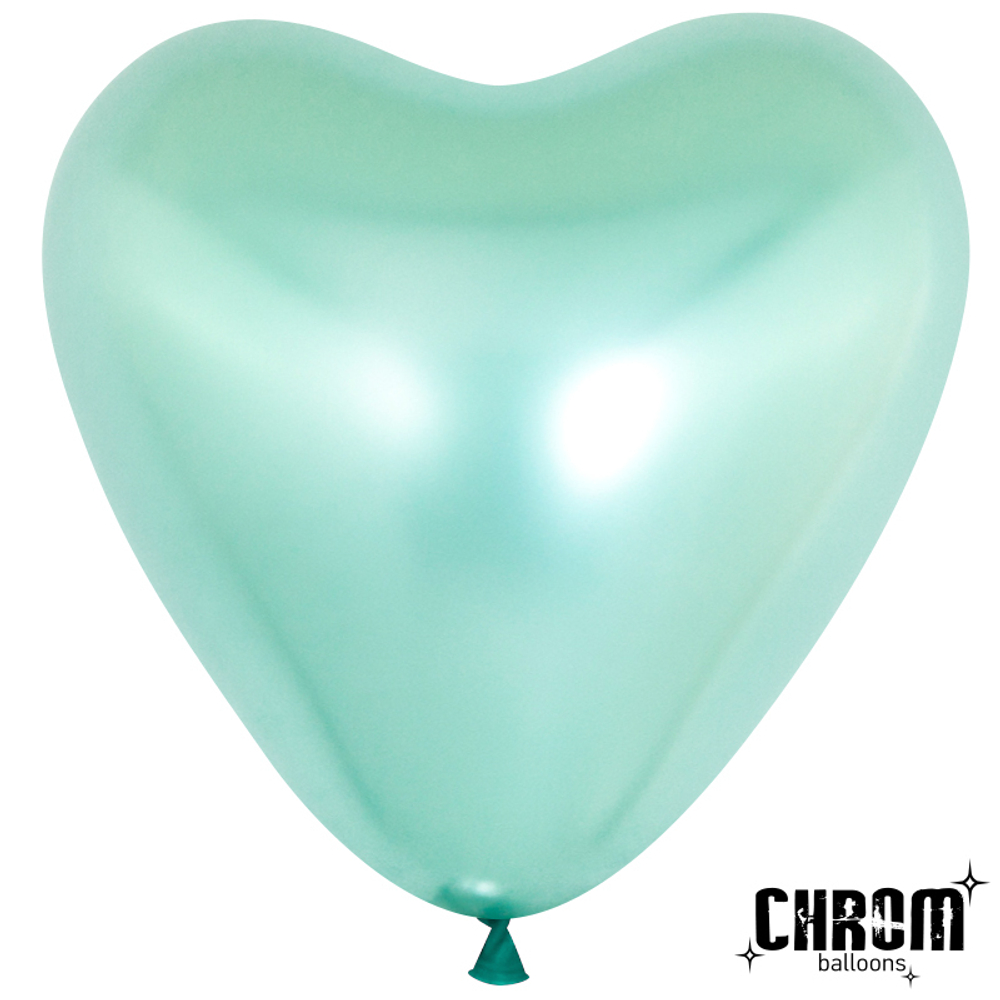 Сердце (10''/25 см) Зеленый, хром