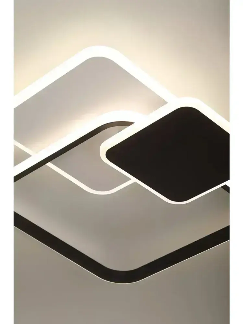 Люстра потолочная светодиодная с пультом ДУ Rivoli черно-белая 90 Вт 3000К - 6000К, светильник на кухню, в детскую, в спальню