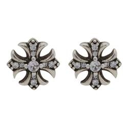 серебристые серьги-крестики с чернением