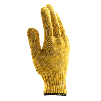 Перчатки трикотажные усиленные, гелевое ПВХ-покрытие, 7 класс, желтые Сибртех