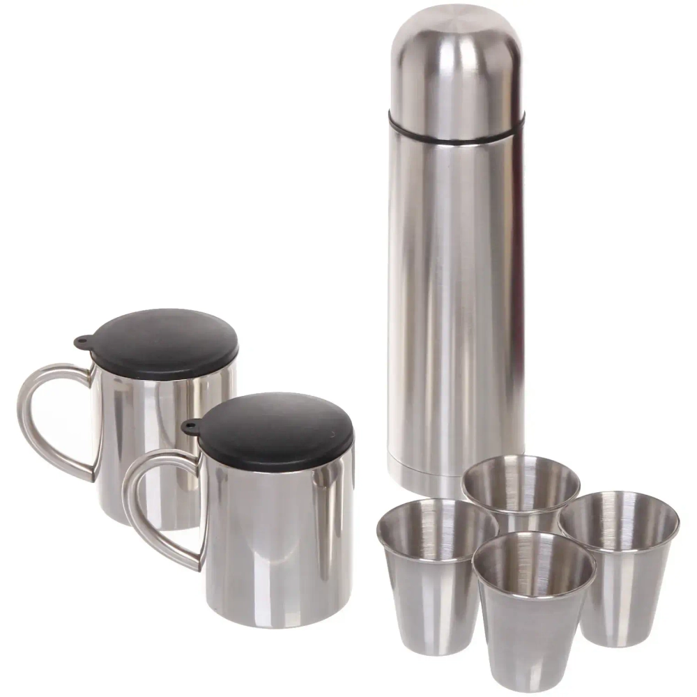 Набор походный 7предметов в сумке (Термос 500мл+2кружки 220мл с крышками+4стопки 80мл)