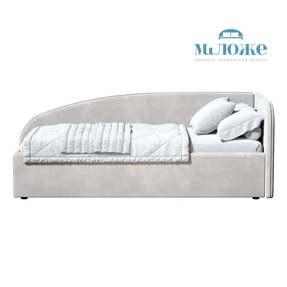 Кровать Элис 90х200 Серый Правый Угол