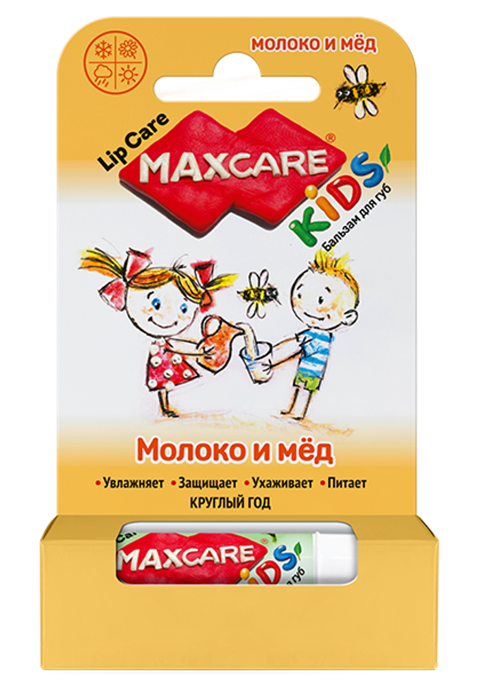 ГАЛАНТ Бальзам для губ детский MAXCARE KIDS Молоко и мед 4,7 г (140 шт)