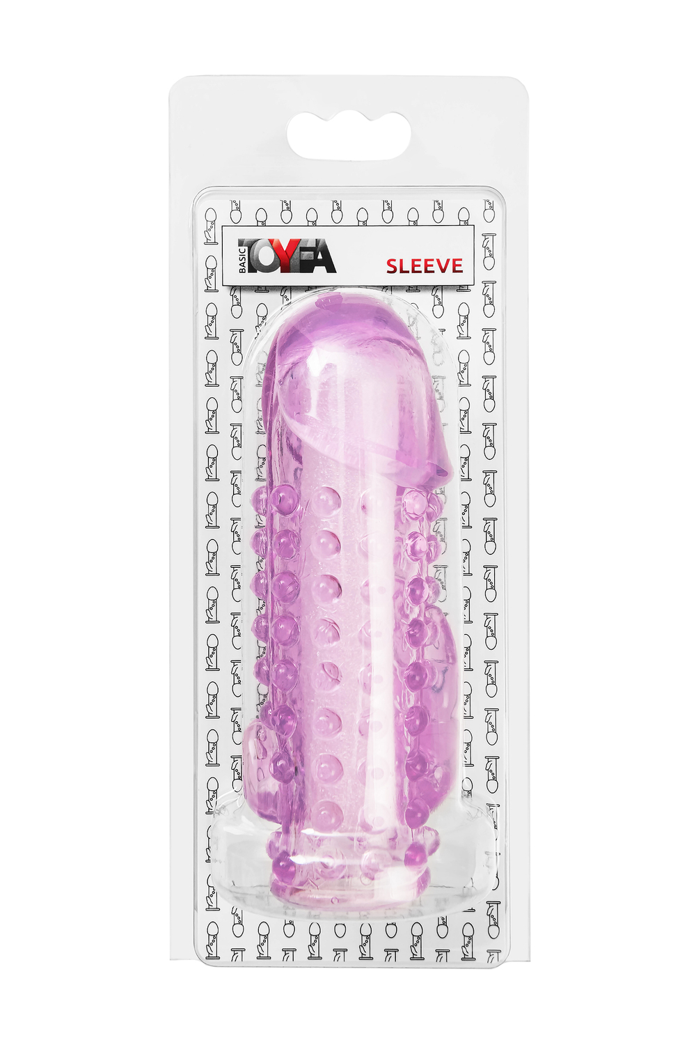 Насадка на пенис с дополнительной стимуляцией TOYFA Basic, TPE, фиолетовый, 13 см