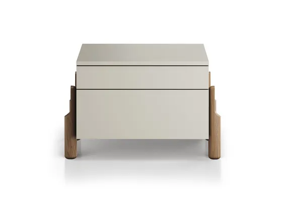 Тумба прикроватная Basic 2 ящика ширина 60 см (серо-бежевый)