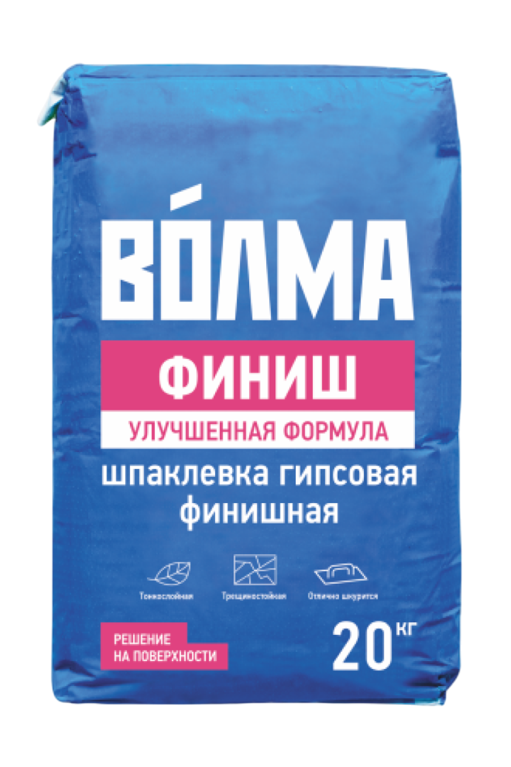 Смесь сухая шпаклевочная на гипсовом вяжущем "ВОЛМА - ФИНИШ" 20 кг