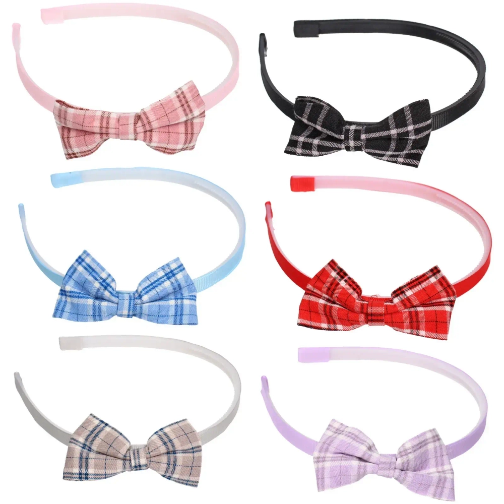 Ободок для волос детский на блистере «РОЗОВОЕ ОБЛАКО», принт клеточка, микс 6 цветов, 1см