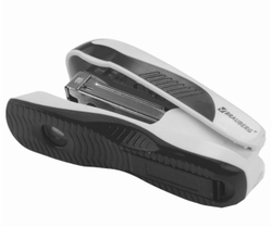 Степлер №24/6, 26/6 BRAUBERG "JET PRO", до 25 листов, эргономичный, бело-черный, 228585