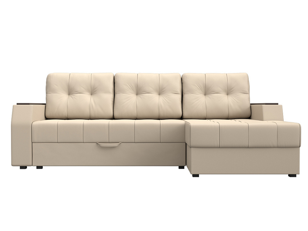 Диван угловой Эмир БС правый угол, Бежевый, Экокожа, 27849