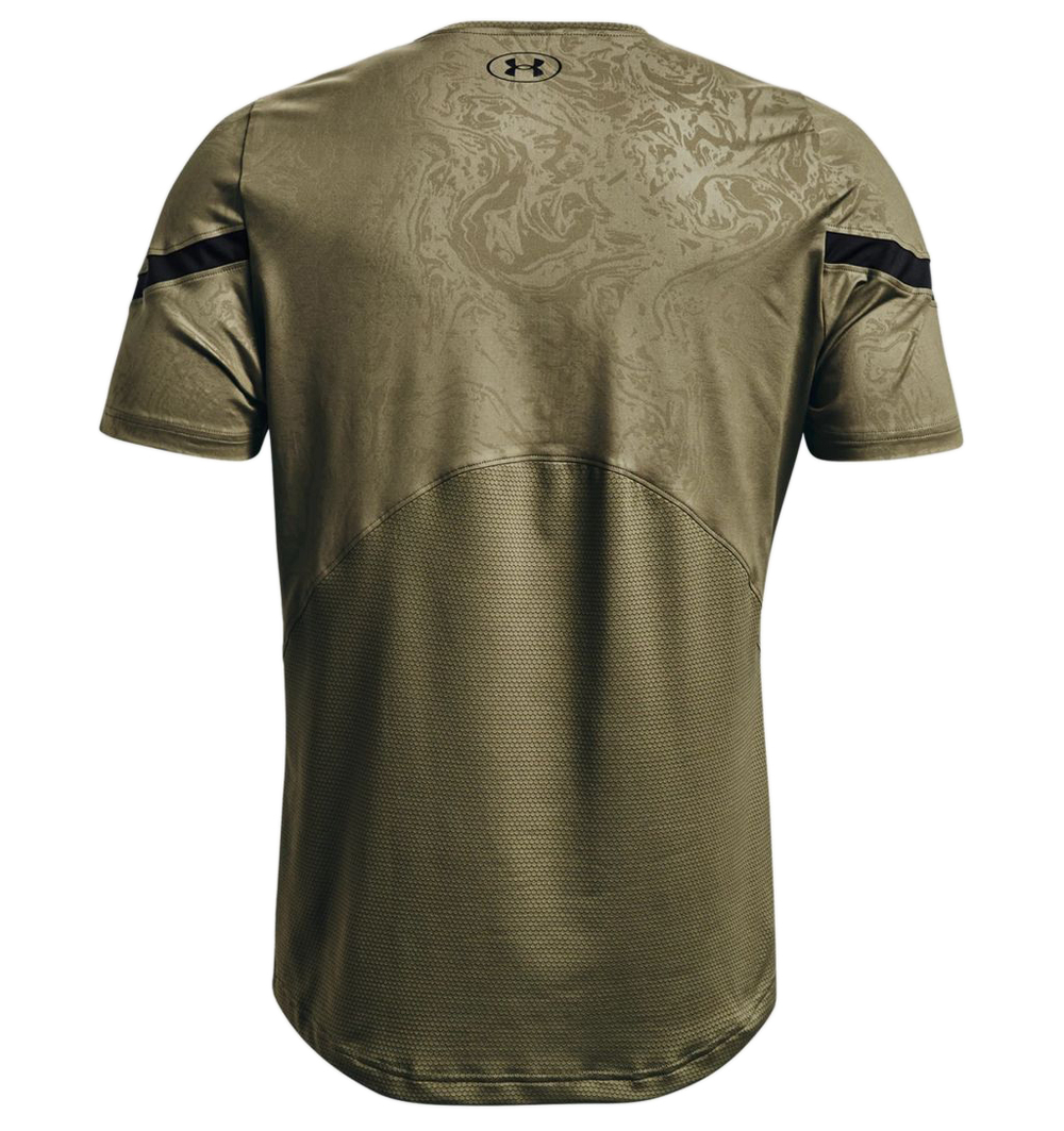 Футболка мужская теннисная Under Armour Men's Rush 2.0 Emboss Short Sleeve - tent/baroque green