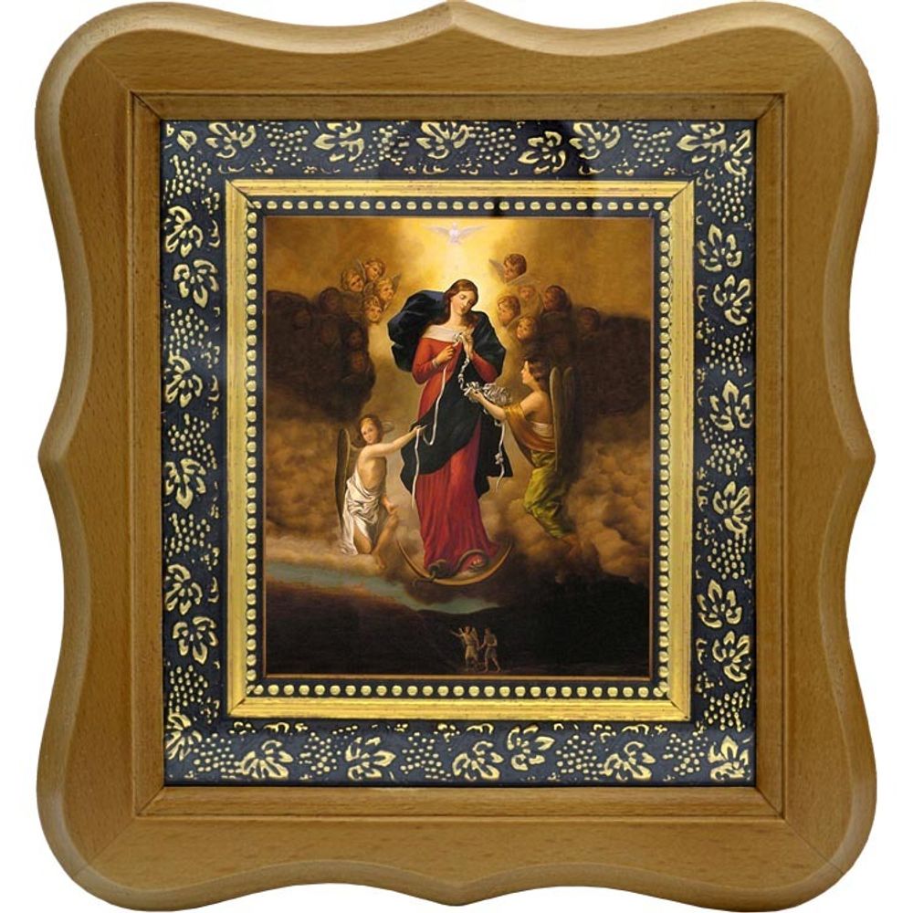 Развязывающая узлы. Икона Божией матери на холсте.