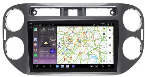 Магнитола для Volkswagen Tiguan 2011-2017 (рамка серая) - Kuberg OL-9908-2 QLed+2K, Android 13, Быстрейшая, CarPlay, 4G SIM-слот