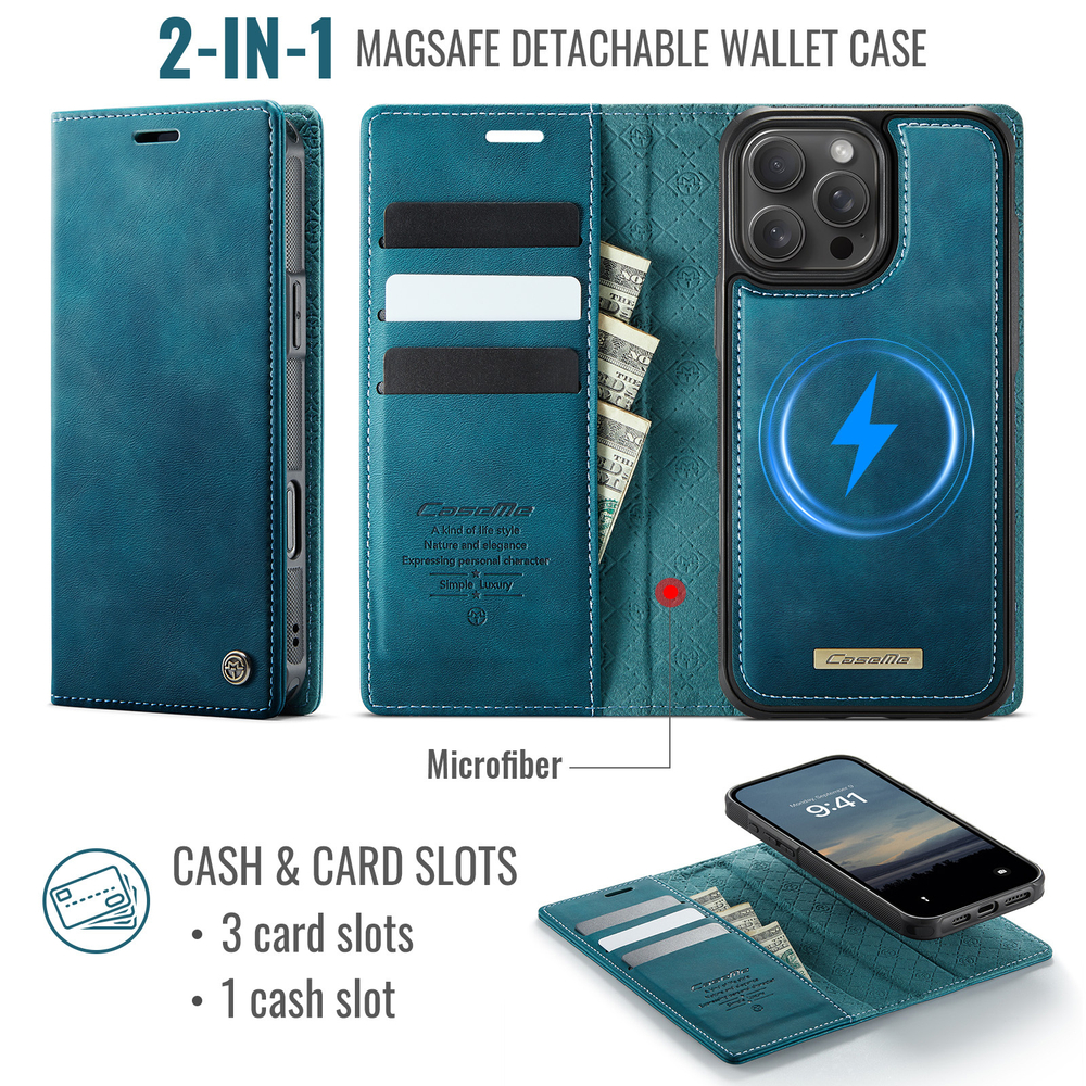 Чехол-кошелек CaseMe 2 in 1 MagSafe iPhone 16 ProMax