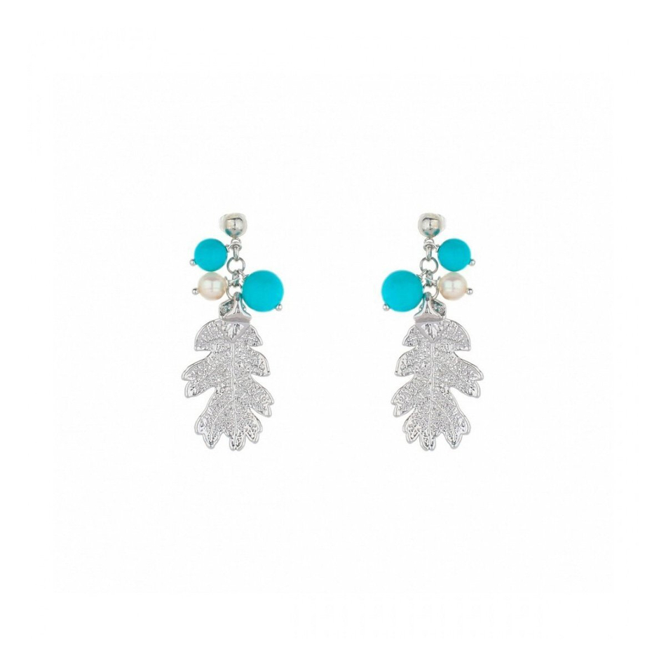 Серьги листья Ester Bijoux Дуб OR754-S BW