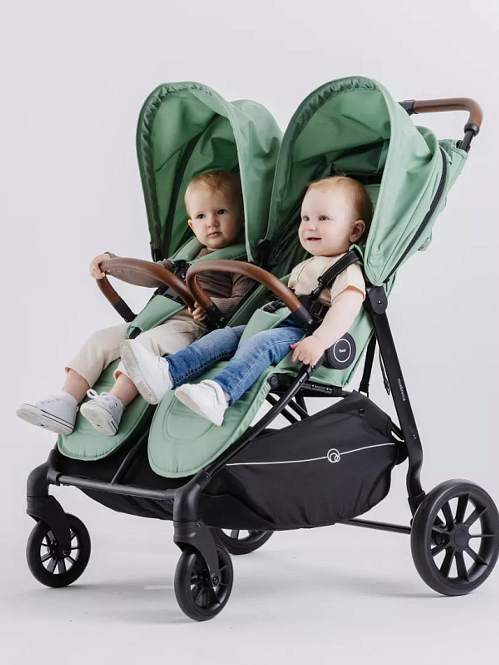 Детская прогулочная коляска для двойни Rant Twinny Wild green