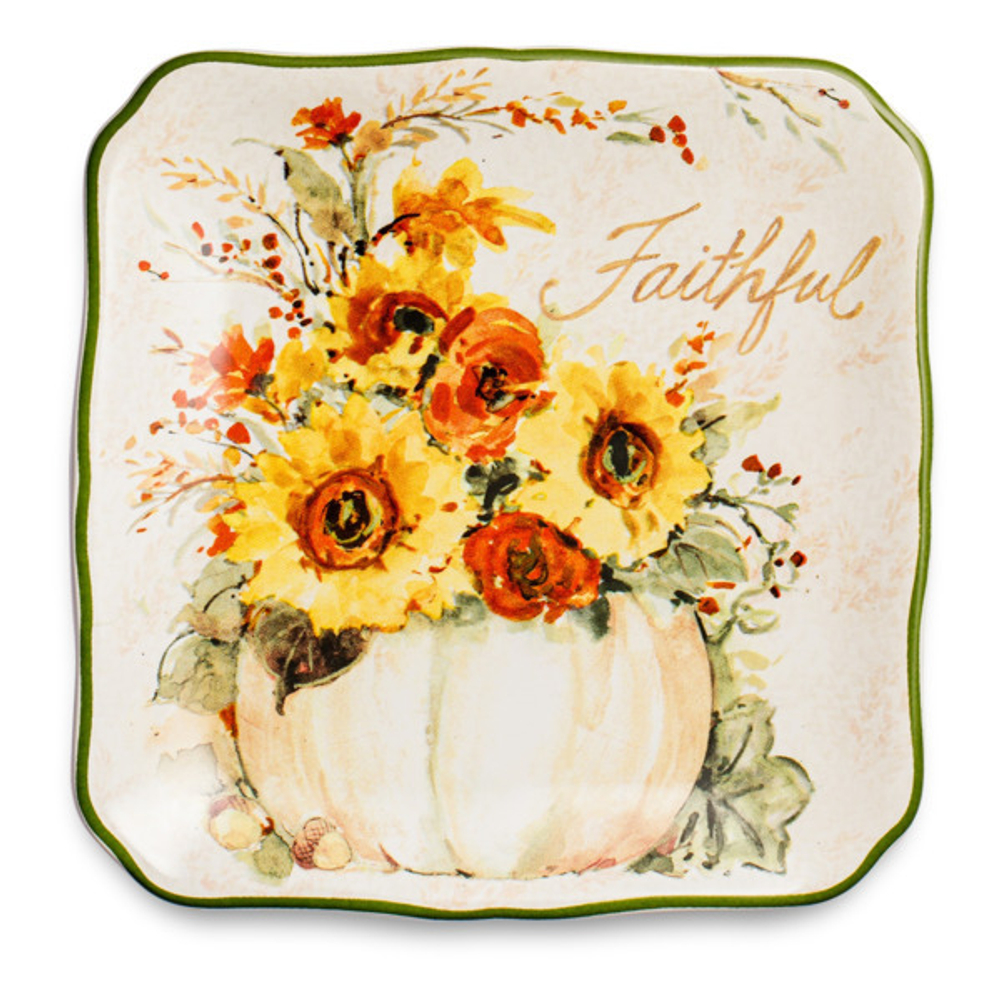 Тарелка пирожковая квадратная 15см Certified Int Осеннее утро Faithful