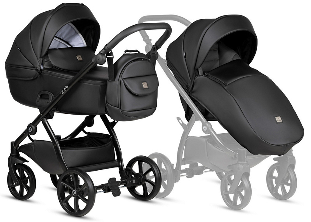 Детская коляска Tutis Uno 5 Plus Leather collection 2 в 1 1402699 Jet Black
