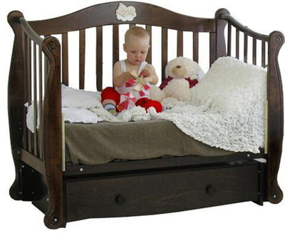 Детская кроватка Красная Звезда Валерия С-707 (маятник продольный) 125x65 см шоколад