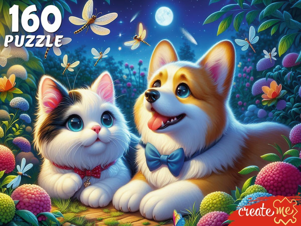 Пазлы 160 элементов 237*330мм. "Ночные друзья"