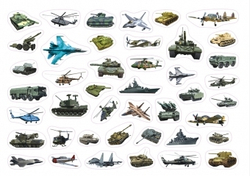 Альбом с наклейками Лис "Военная техника", A4, 350шт., Белая ворона