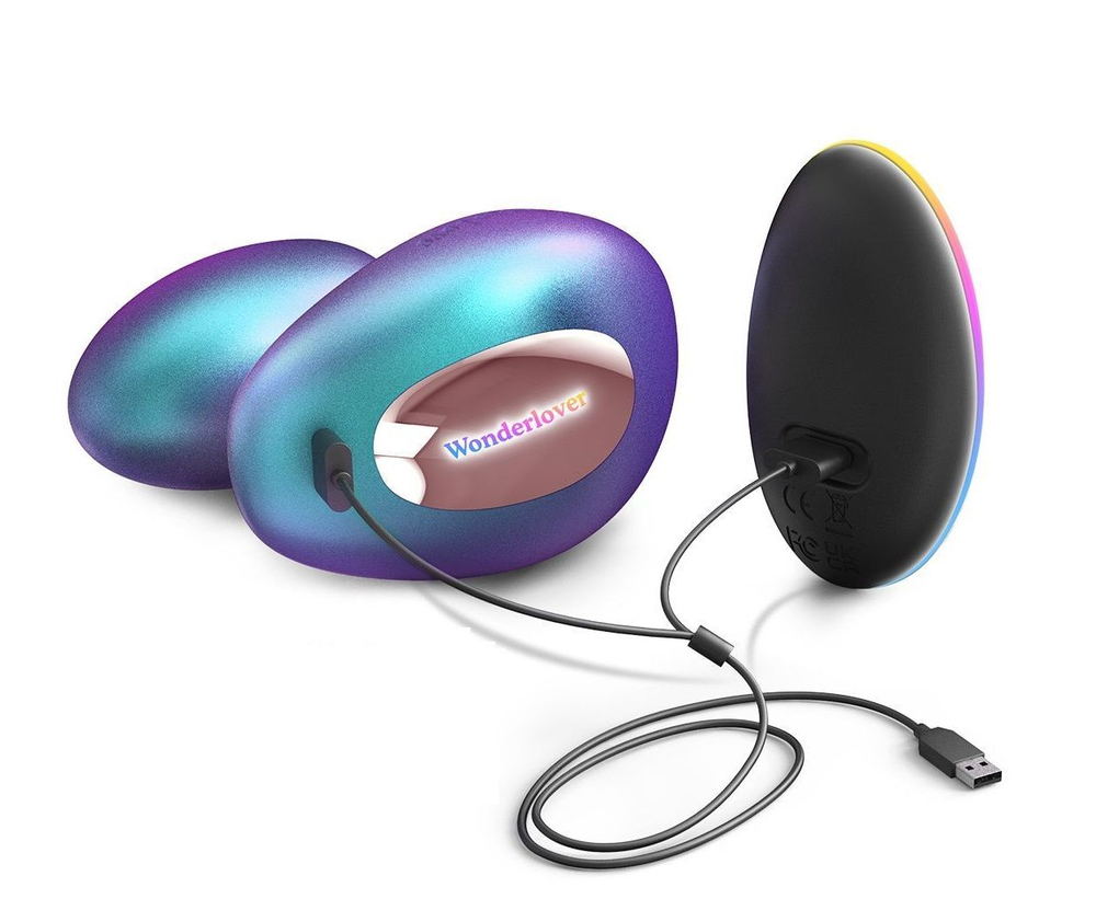 Бирюзовый вибратор для пар Wonderlover (Цвет: бирюзовый)