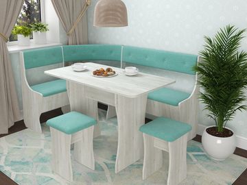 Кухонный уголок bello "Оливьер" (Сосна Винтерберг/Велюр Romance Mint (AT)) -G/Л1