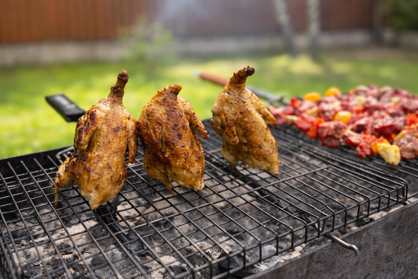 Перепелки на мангале