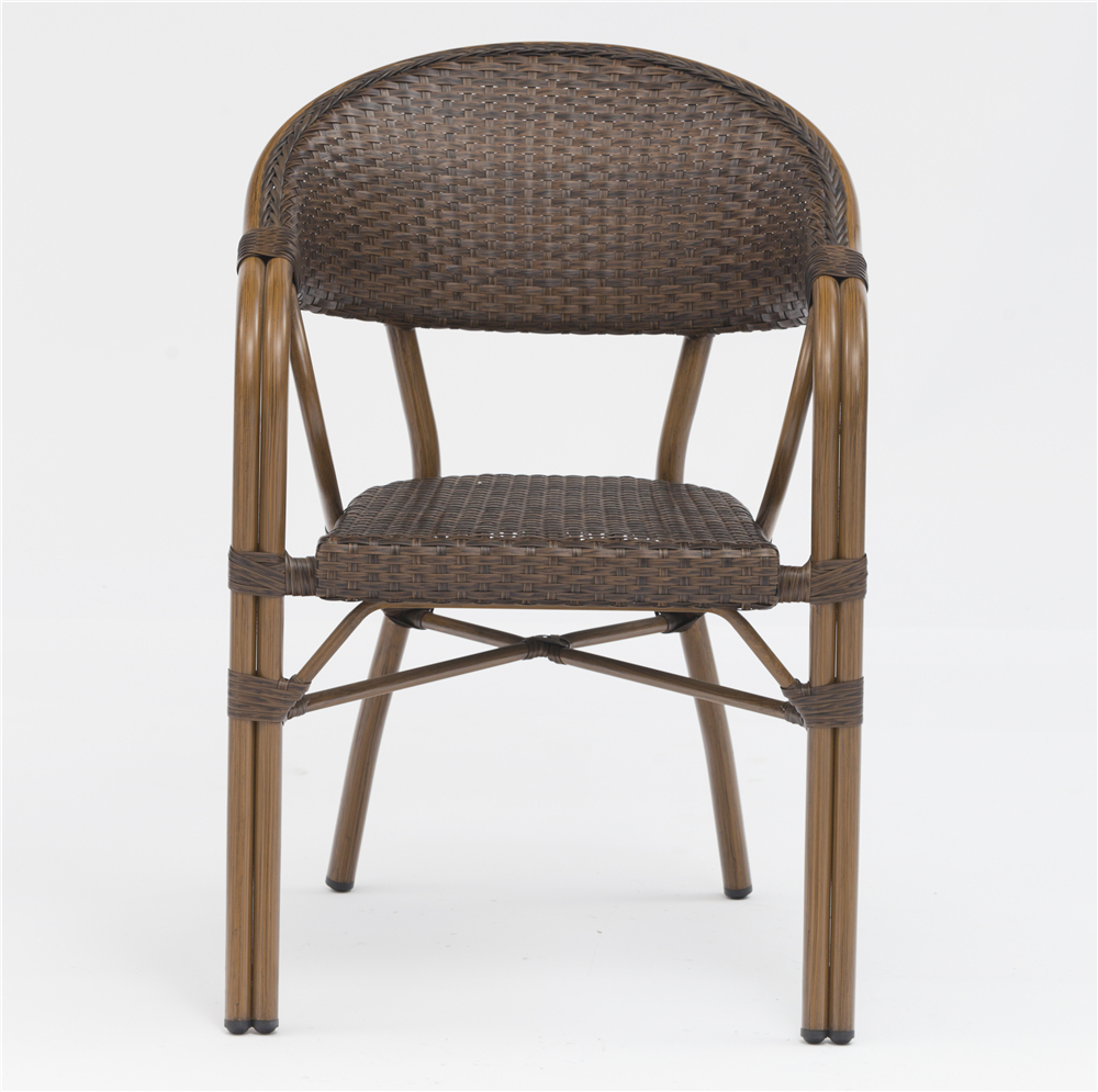 Обеденная группа Стол алюминиевый прямоугольный из искусственного ротанга 80*150 БАМБУК “BAMBOO” + 6 Кресел  БАМБУК-2 «BAMBOO-2»