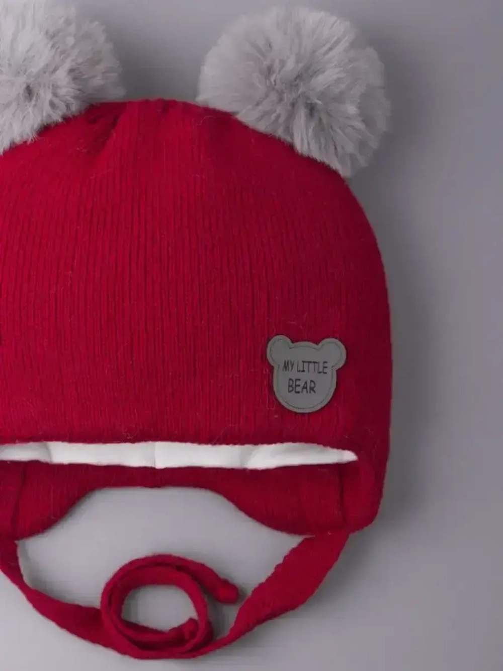 Шапка детская зимняя вязаная с ушками